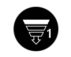Um ícone preto e branco de um funil com uma seta apontando para baixo. Inbound marketing