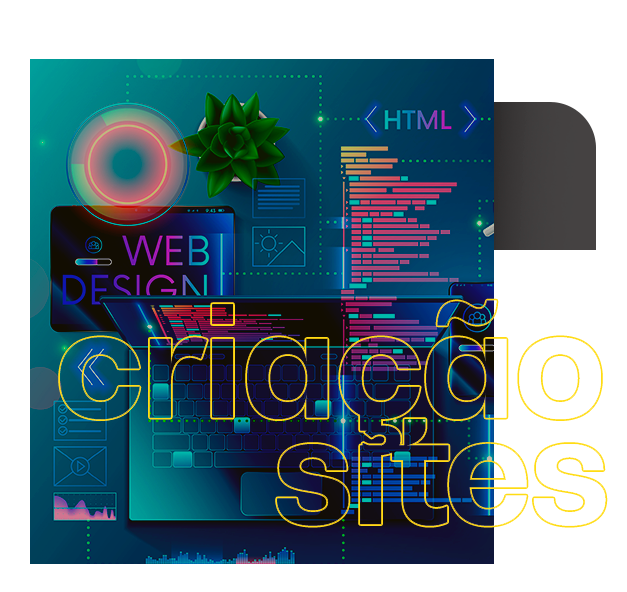 Um cartaz com as palavras sites de criação nele. criação de sites