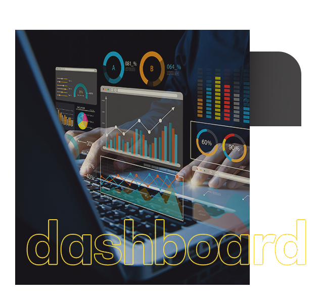 Uma pessoa está usando um laptop com um painel na tela. criação de dashboards