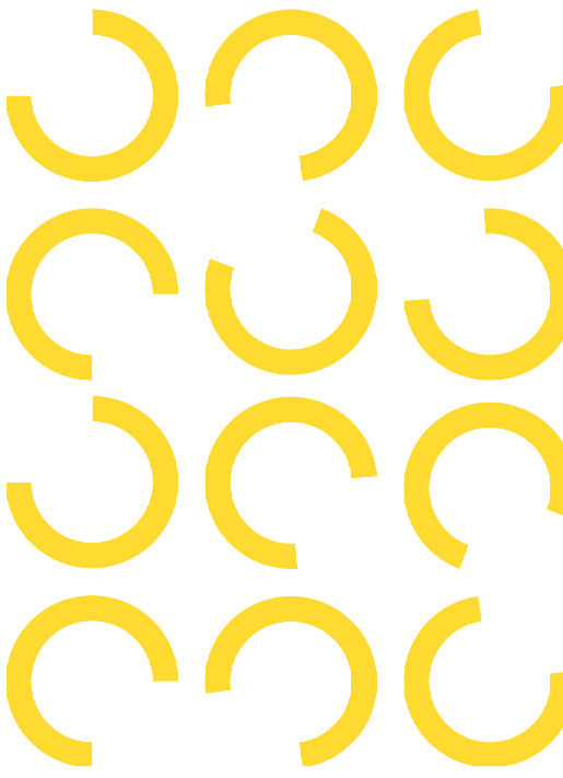 Um padrão de círculos amarelos em um fundo branco