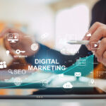 Dashboard fictício representando a tecnologia proporcionada por uma ferramenta de marketing digital