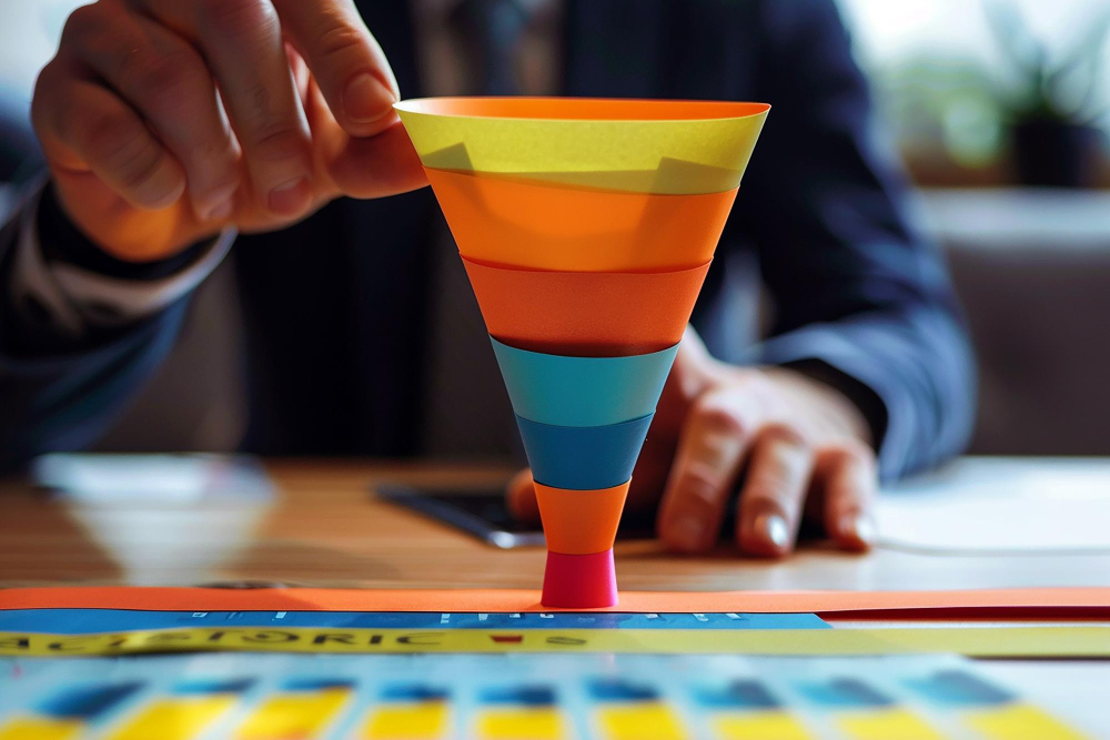 Representação física do que é o funil de vendas no marketing digital