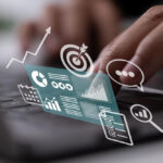 Imagem de métricas de marketing em análise no computador